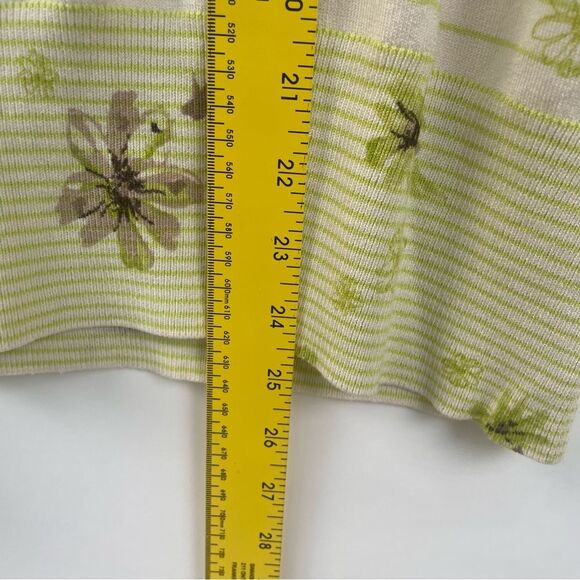 Pendleton XL Silk Blend Striped Floral Cardigan Cream Sage Green Brown - Picture 8 of 9